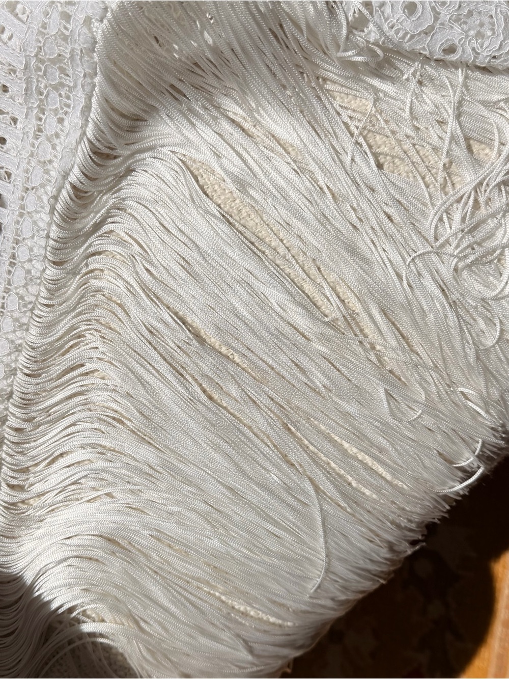 White Lace + Fringe-Sleeve Crop Top - The Dolls House Fashion Size XS WORN 1X - Picture 4 of 9